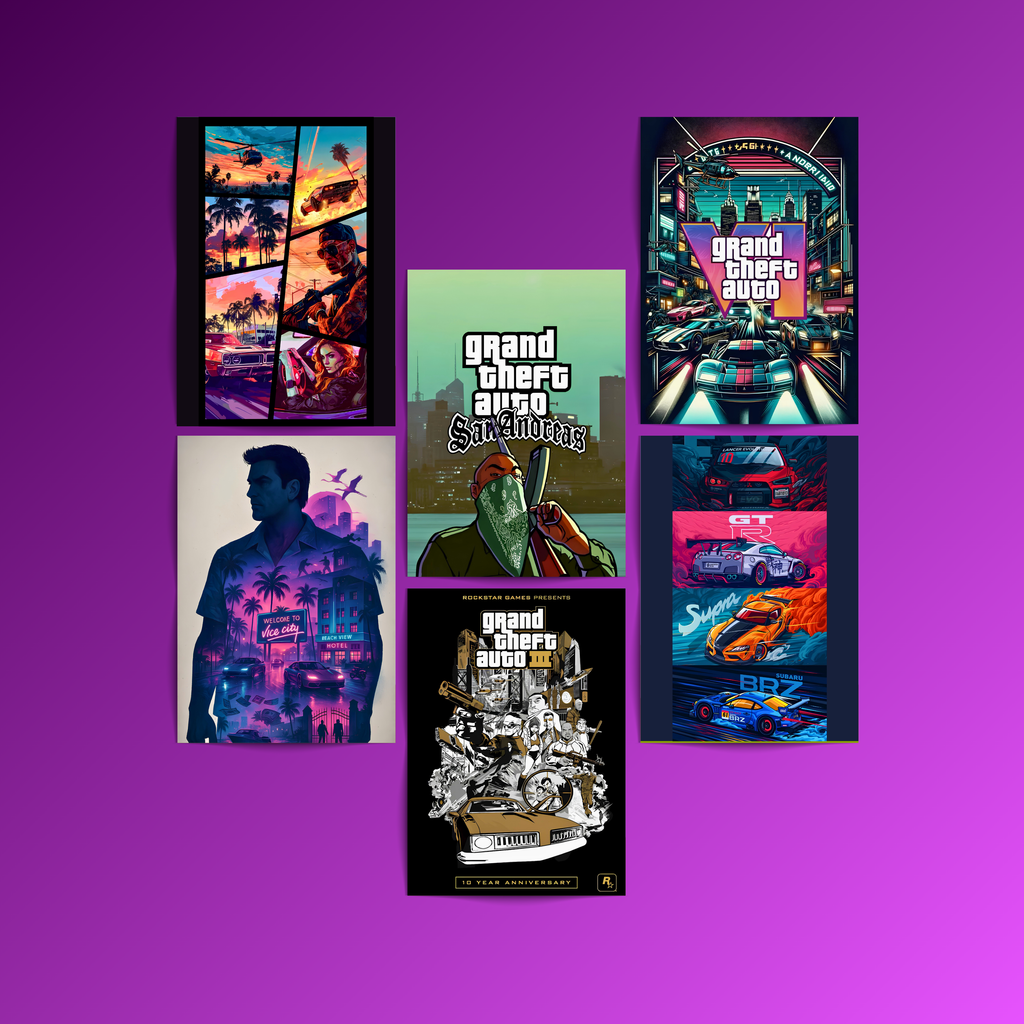 GTA - 6 Posters Set